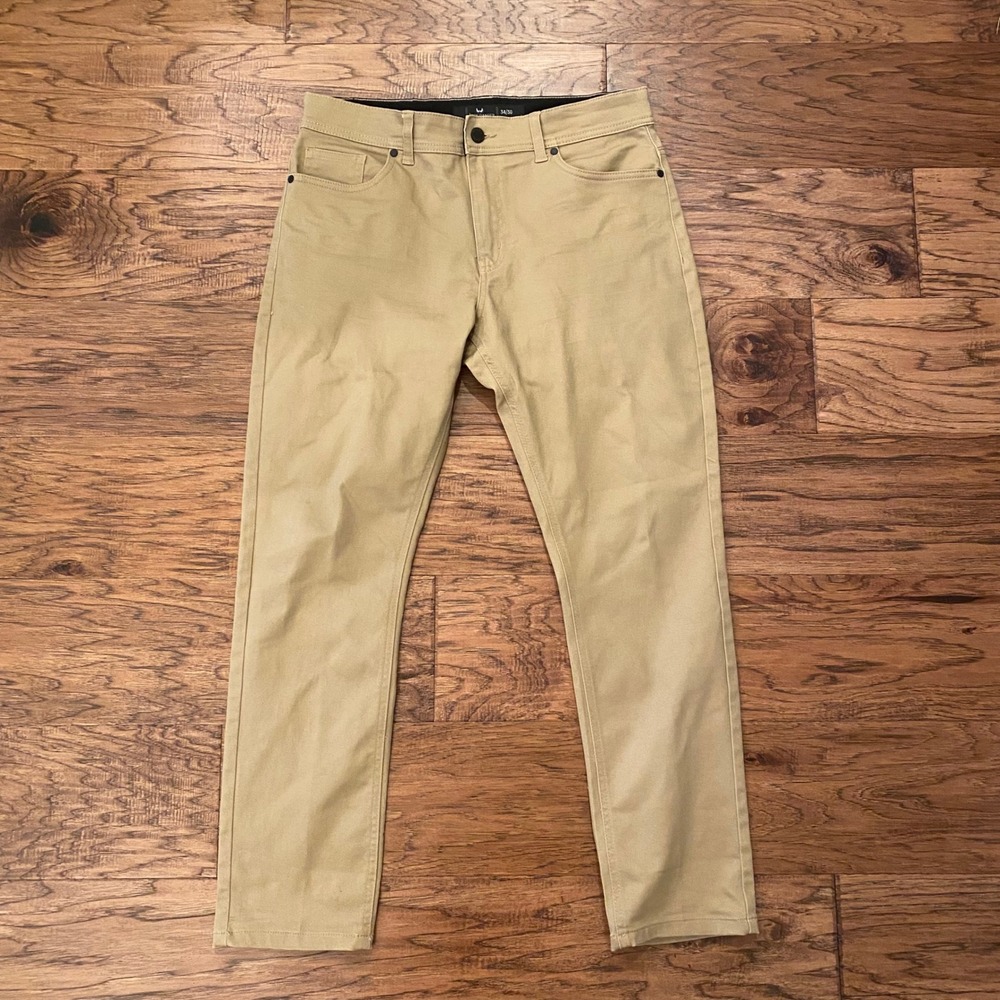 Nick Danger New York Mens Slim Fit Khaki Tan Chino Pants 34x30 Moto Detail